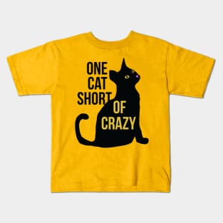One cat short of CRAZY cat lady Kids T-Shirt